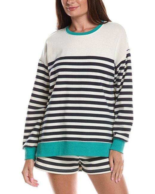 Z Supply Gray Layer Up Stripe Sweatshirt
