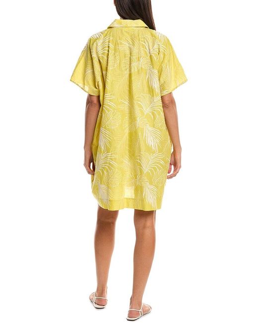 Natori Yellow Palm Oversized Caftan