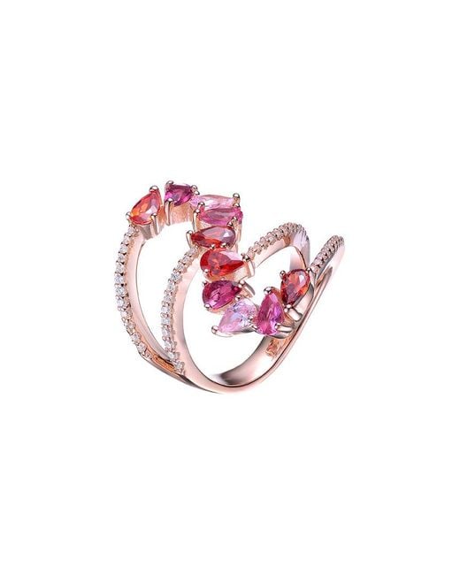 Genevive Jewelry Pink 14k Rose Gold Vermeil Ring