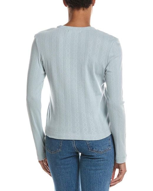 PERFECTWHITETEE Blue Lila Pointelle Cardigan
