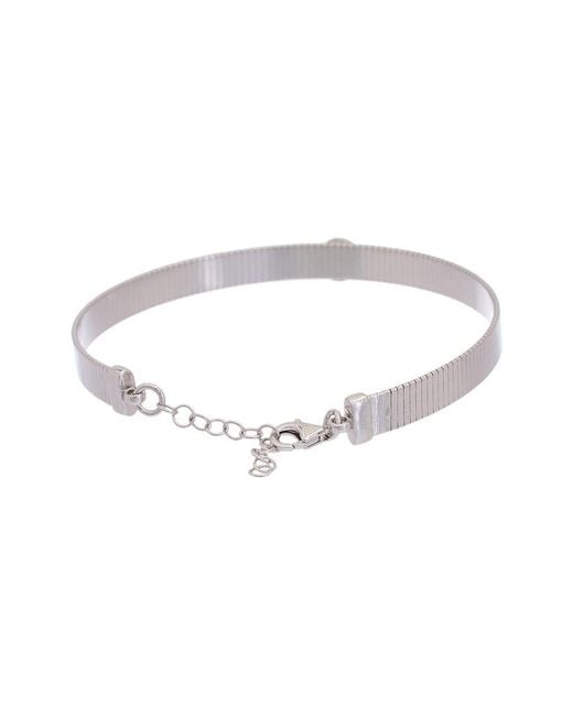 Meshmerise White 18K Over 0.05 Ct. Tw. Diamond Bangle Bracelet