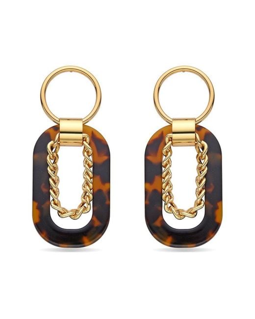 Eye Candy LA Metallic Lea Square Chain Drop Earrings