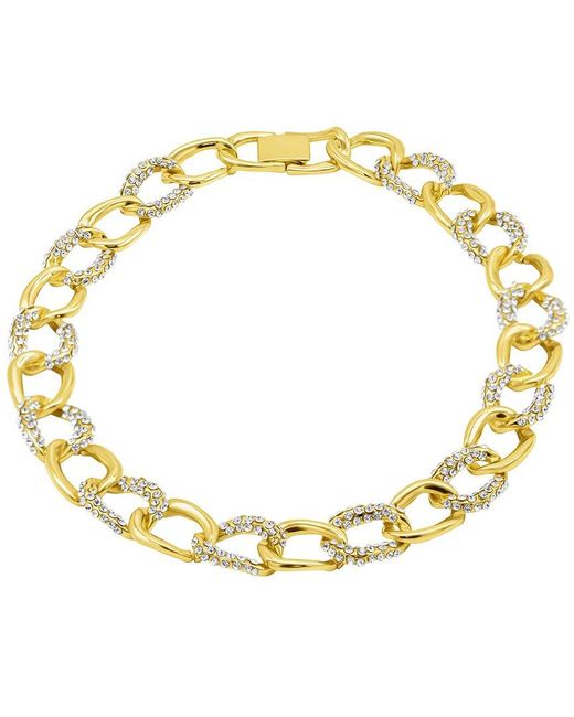 Adornia Metallic 14k Plated Cz Chunky Link Chain Necklace