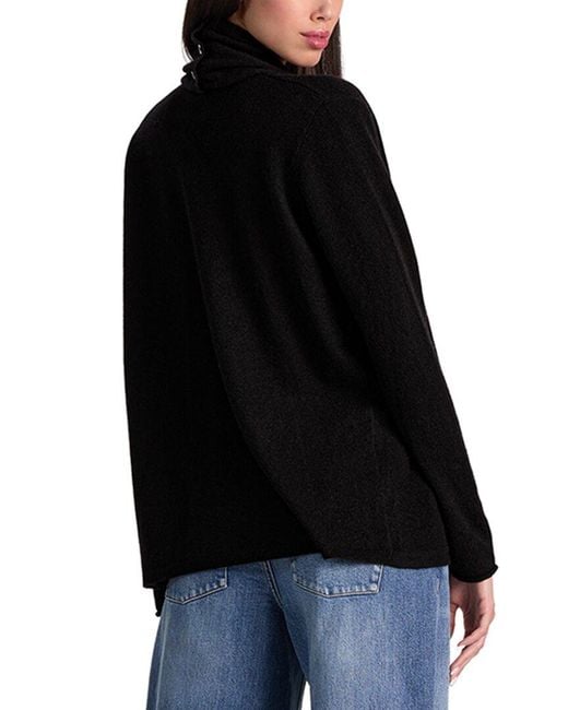 Alice + Olivia Black Jules Drape Cashmere Pullover