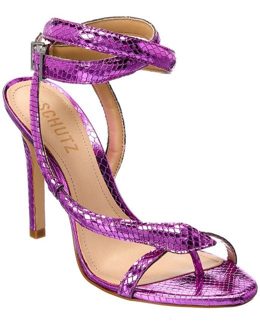 SCHUTZ SHOES Purple Courtney High Leather Sandal