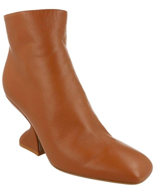 Ferragamo Brown Sal 85 Leather Bootie