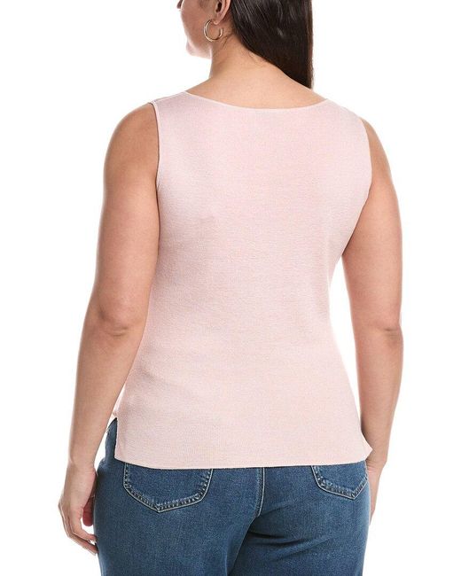 Akris Blue Sleeveless Silk & Linen-Blend Top