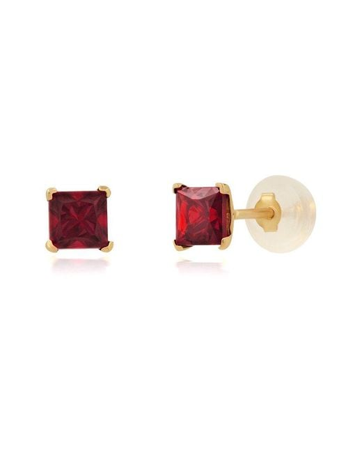 MaxColor Red 14K 0.70 Ct. Tw. Lab-Grown Ruby Studs