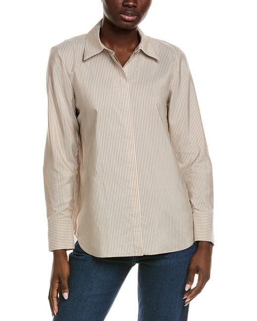 Lafayette 148 New York Natural Scottie Silk Blouse