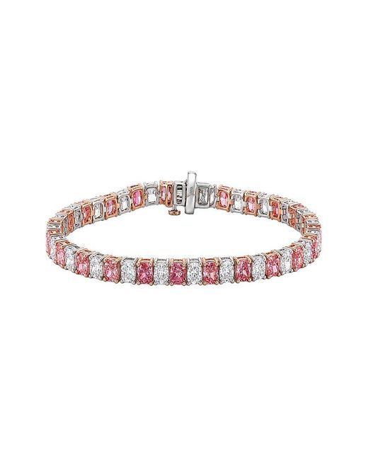 Lab Grown Diamonds Pink 14K 10.75 Ct. Tw. Lab-Grown Diamond Fashion Bracelet