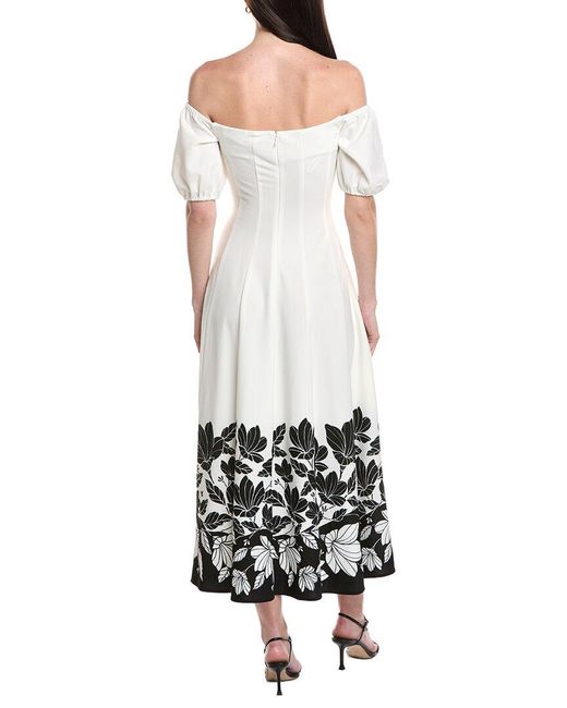 Maison Tara White Printed Savannah Maxi Dress