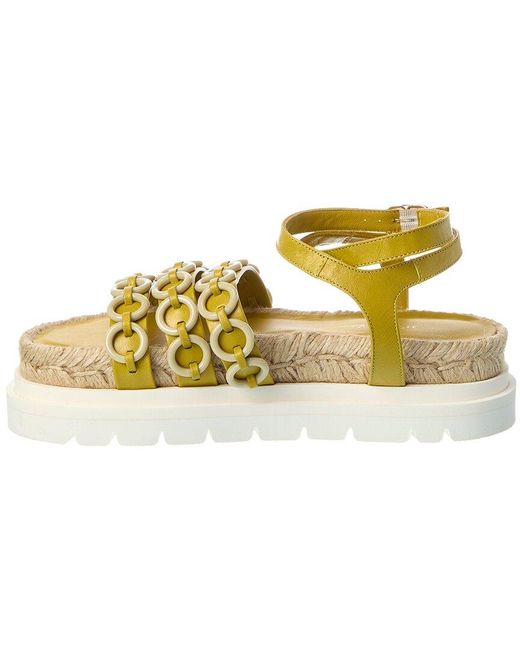 3.1 Phillip Lim Metallic Cruz Ring Leather Platform Sandal