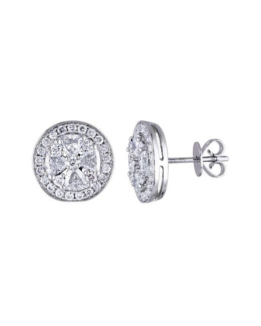 Diamond Select Cuts Metallic 14K 1.75 Ct. Tw. Diamond Stud Earrings