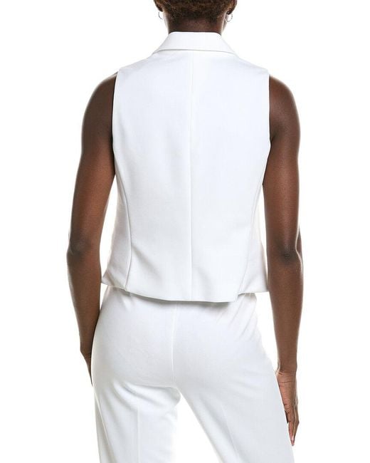 Anne Klein White Heavy Cool Crepe Vest