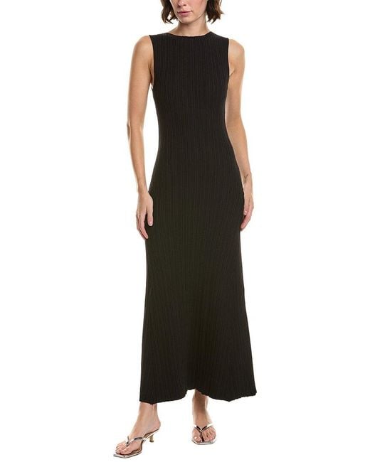 Elan Black Ribbed Maxi Dress