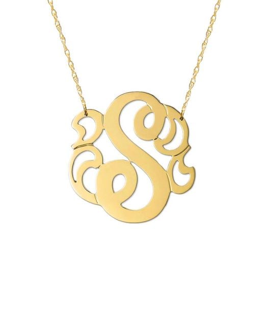 Jane Basch Metallic 14K-Z Swirly Initial Necklace -Z)