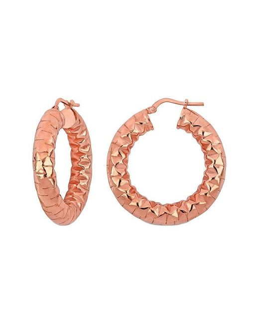 Italian Silver Pink Hoops