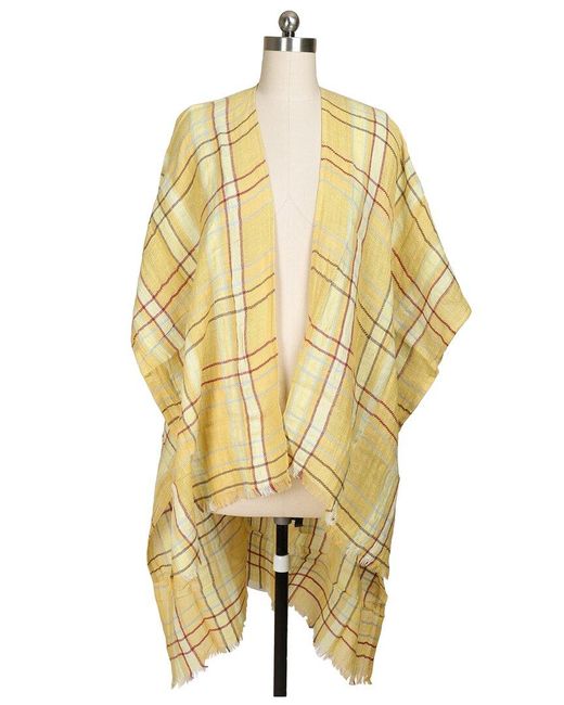 Saachi Metallic Reverie Plaid Linen-blend Kimono