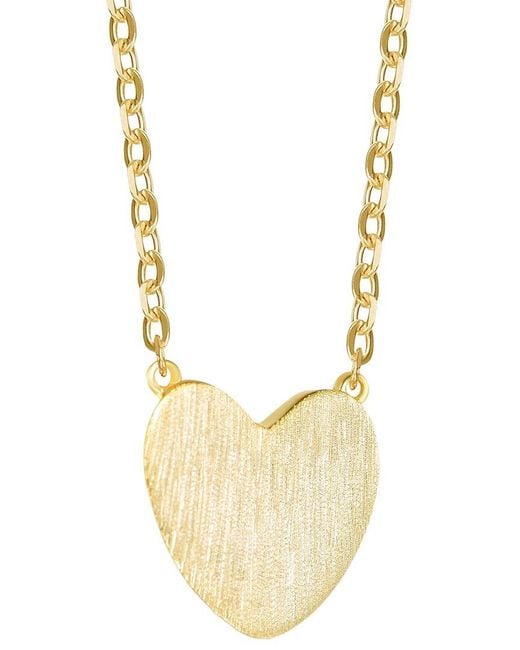 Genevive Jewelry Metallic Rachel Glauber 14K Plated Heart Shaped Necklace