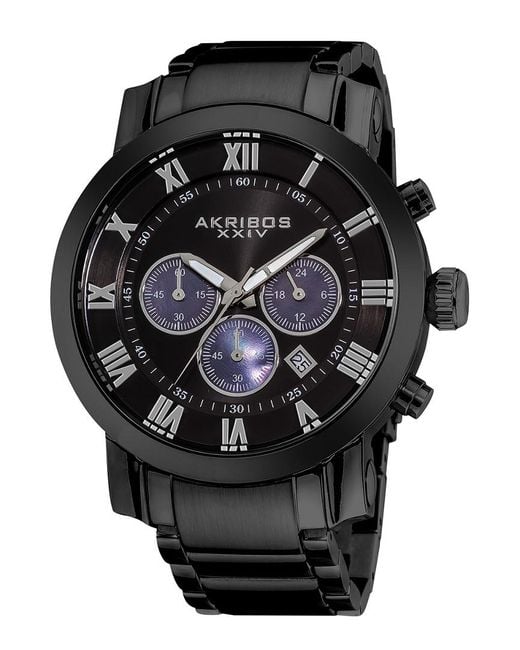 Akribos xxiv stainless steel watch deals