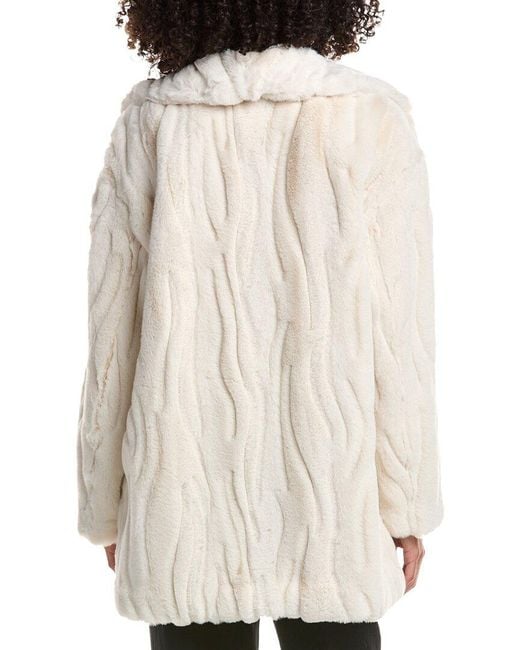 Joseph Ribkoff Natural Faux Fur Textured Coat