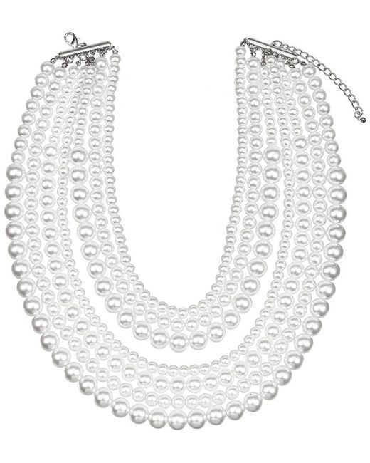 Eye Candy LA White Luxe Collection Beaded Layered Necklace