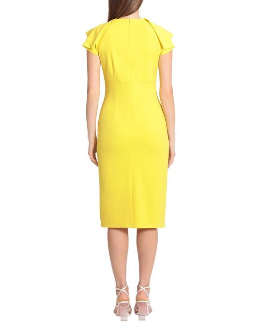 Maggy London Midi Dress in Yellow | Lyst