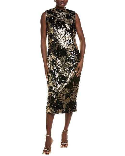 Anne Klein Green Sequin Midi Dress