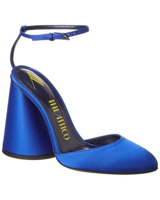 The Attico Blue Luz Satin Slingback Pump