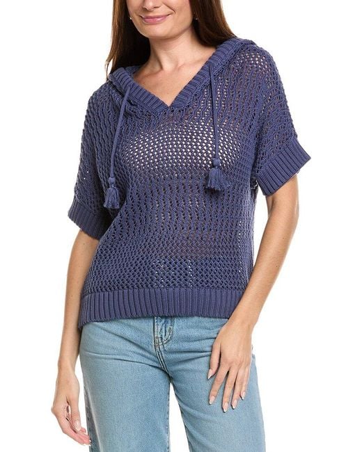 Tommy Bahama Blue Zoe Open Stitch Baja Hoodie