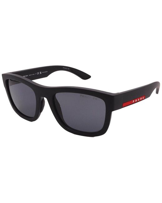 Prada Black Ps01Zsf 56Mm Polarized Sunglasses for men