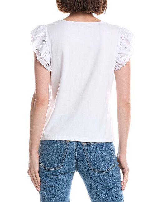 Nanette Lepore White Solid Blouse