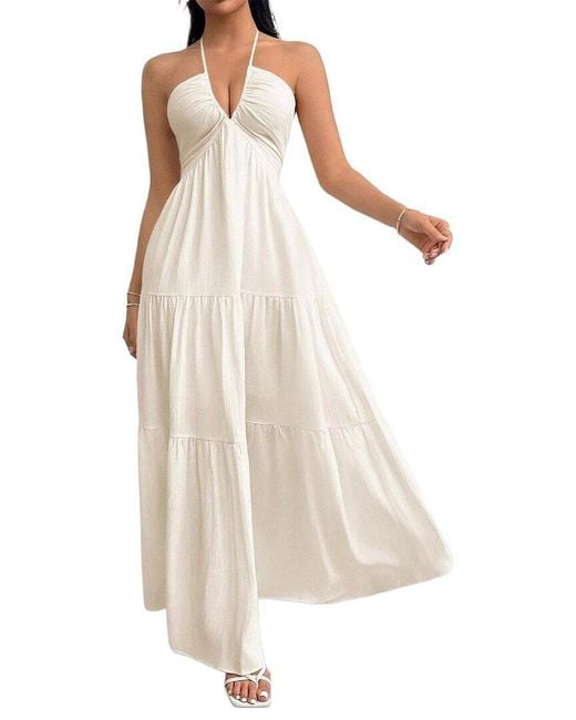 AMINA GLAM White Midi Dress