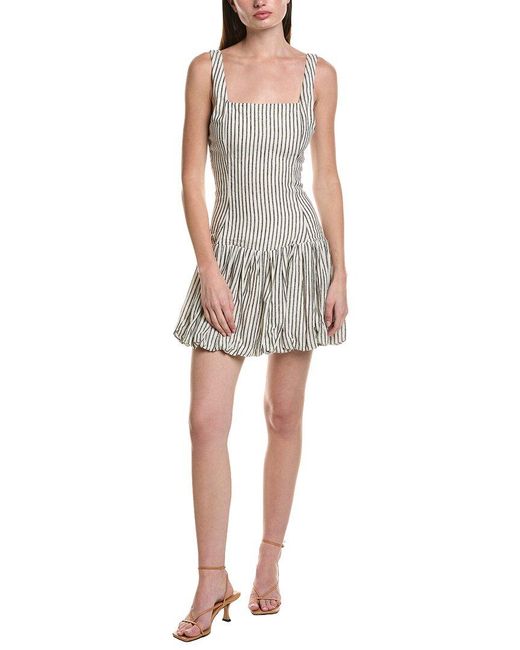 Saltwater Luxe Gray Linen-Blend Tank Mini Dress