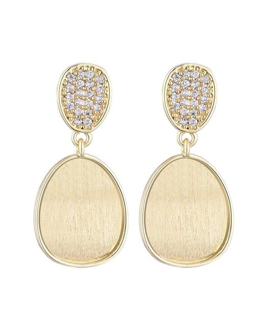 Adornia White 14K Plated Cz Satin Finish Crystal Drop Earrings