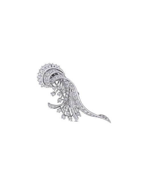 Rina Limor White Platinum 4.70 Ct. Tw. Diamond Peacock Brooch