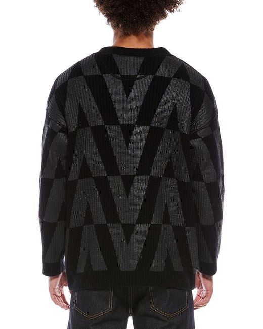 Valentino Black Wool Cardigan for men