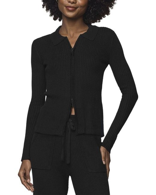 Splendid Black Georgie Two Zip Sweater