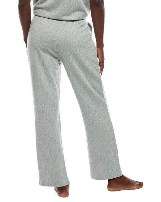 Natori Gray Natori Quilted Geo Knit Jacquard Straight Leg Pant