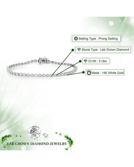 Amairah White 14K 3.00 Ct. Tw. Lab-Grown Diamond Tennis Bracelet