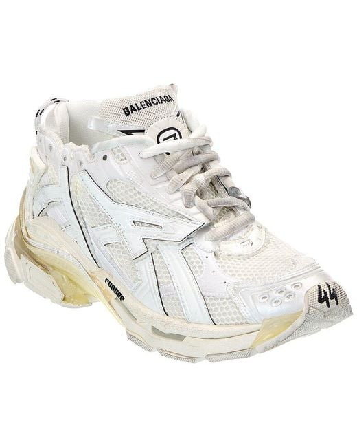 Balenciaga White Runner Rubber & Mesh Sneaker for men
