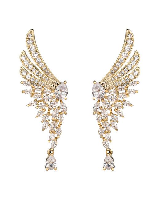 Eye Candy LA Metallic Cz Lou Angel Wing Dangle Earrings
