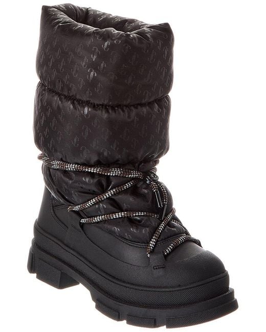 Jimmy Choo Black Yeda Puffy Nylon & Leather Boot
