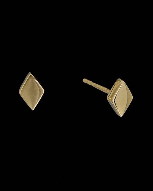 Italian Gold Black 14K Studs