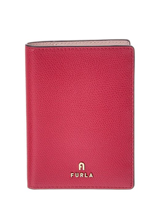 Furla Red Camelia Leather Passport Holder