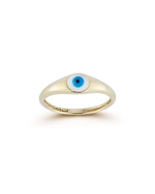 Ember Fine Jewelry Multicolor 14k Enamel Evil Eye Signet Ring