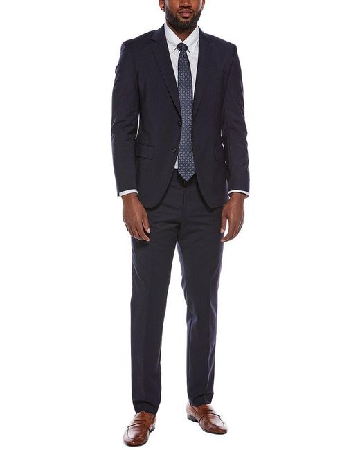 Boss Blue 2Pc Huge Wool-Blend Suit for men