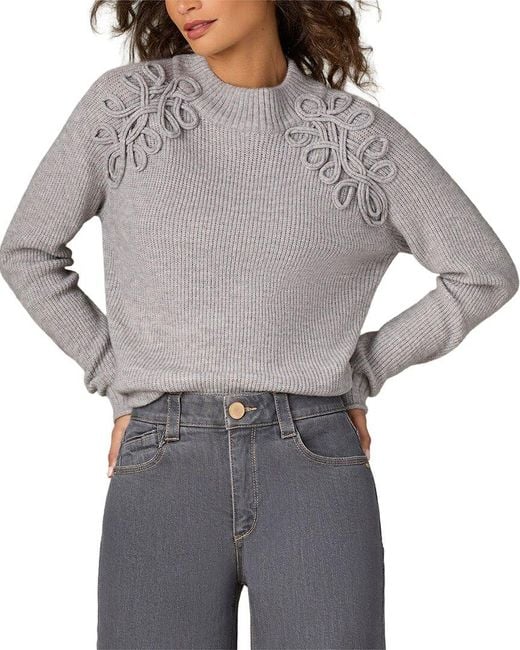 Wit & Wisdom Gray Soutache Sweater