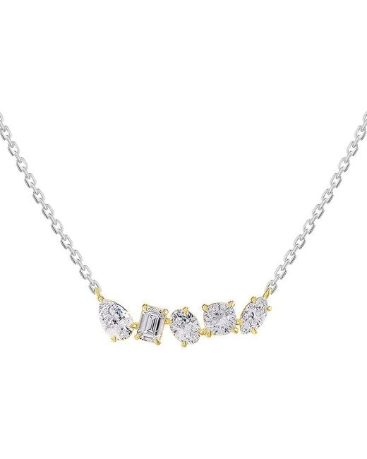 Lab Grown Diamonds Metallic 14K 2.04 Ct. Tw. Lab-Grown Diamond Pendant Necklace