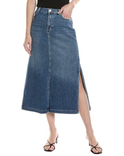 7 For All Mankind Blue Midi Skirt